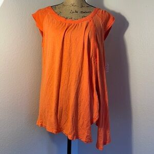 Free People Orange You Glad To Meet Me Swing Tee NWT